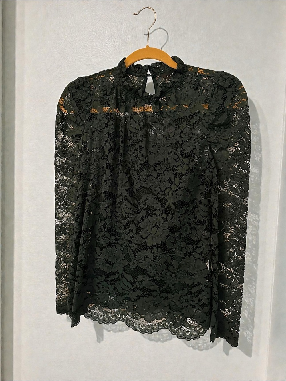 Adiva Dark Green Lace Top - Picture 2 of 3